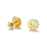 Orecchini a perno da donna con numeri romani in acciaio inossidabile delicati ed eleganti rotondi gioielli vintage per compleanno anniversario