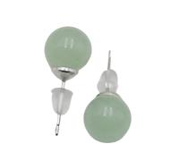 Orecchini a perno da donna con pietra naturale color argento semplice, 8 mm, quarzo rosa, pietra naturale corniola, onice nera, avventurina verde