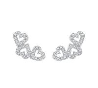 Orecchini a perno da donna con zirconi, graziosi orecchini a forma di cuore, in argento Sterling 925, regalo per la festa della mamma