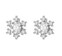 Orecchini a perno da donna, con zirconia cubica, a forma di fiocco di neve, in rame elettrolitico, design originale a sei petali, gioielli alla moda per matrimoni, uso quotidiano e feste