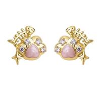 Orecchini a perno da donna, design originale intarsiato con zirconi brillanti, orecchini a perno in argento, gioielli freschi e dolci, facili da abbinare a abiti, camicie e vari abiti casual