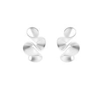 Orecchini a perno da donna, in argento opaco, a forma di petalo, geometrici astratti, a forma di petalo, minimalisti, moderni, regalo per l'uso quotidiano e per feste