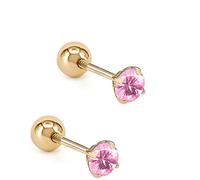 Orecchini a perno da donna, in argento Sterling 925, con quattro griffe e zirconi, idea regalo per San Valentino, Cristallo, Zirconia cubica