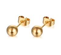 Orecchini a perno da donna, in oro rosa, piccole perline rotonde 3 x 3 mm, per moglie, festa del papà, gioielli alla moda, 3x3MM, Acciaio inossidabile, Nessuna pietra preziosa