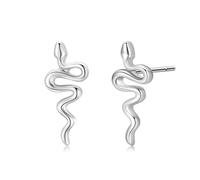 Orecchini a perno da sposa, in argento Sterling 925, a forma di serpente, idea regalo per fidanzata, moglie, madre, 14 mm