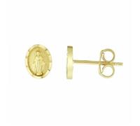 Orecchini A Perno Della Vergine Maria In Oro Giallo 14K 1,1Gr