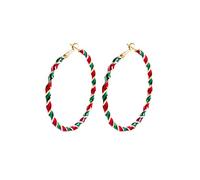 Orecchini a perno e a cerchio a forma di albero di Natale, in acrilico, con stella dorata, albero verde, cappello di Babbo Natale, alpaca carina, decorazione per feste, Medium, Acrilico, Strass