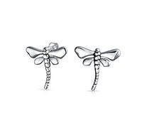 Orecchini A Perno Filigree Con Insetti Del Giardino Della Natura Di Animali Piccoli, Libellula E Lucciola, In Argento Sterling .925 Per Donne Adolescenti