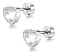 Orecchini a perno in acciaio inox, 1 paio di orecchini in argento, con elice, ipoallergenici, piatti, da donna, per donna, Acciaio inossidabile