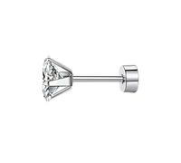 Orecchini a perno in acciaio inox, a forma di sfera, a vite, a forma di torta rotonda, con zirconi, in argento 925, Taglia unica, Acciaio inossidabile, Nessuna pietra preziosa