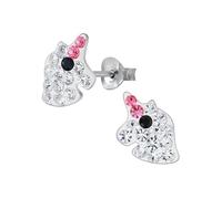 Orecchini a perno in argento 925 con cristallo a forma di unicorno per bambini