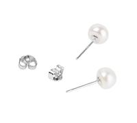Orecchini a perno in argento 925 con perle d'acqua dolce coltivate, 9-10 mm, per matrimonio, as description, Plastica, come descrizione