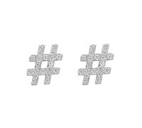 Orecchini a perno, in argento 925, con zirconi, 6,5 x 8 mm, per le signore di Capodanno gioielli