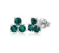 Orecchini a perno in argento 925, da donna, con trago, in argento, quattro punte, per donne, 4 mm, Argento sterling, Corindone