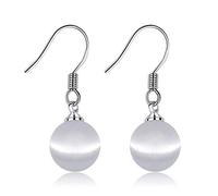 Orecchini a perno in argento alla moda con accessori rotondi con pietra occhio di gatto orecchini femminili design intelligente