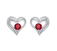 Orecchini a perno in argento per donne e ragazze, delicati orecchini a perno in argento a forma di cuore con zirconia cubica, regalo per mamma, moglie, compleanno, festa della mamma, San Valentino