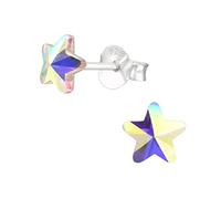 Orecchini a perno in argento Sterling 925 con cristallo AB, iridescente Aurora Boreale, per ragazze, adolescenti e donne, ipoallergenici, scintillanti, leggeri I love silver jewellery