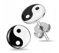 Orecchini a perno in argento Sterling 925 con logo Yin Yang