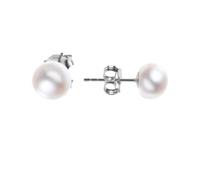 Orecchini a perno in argento Sterling 925 con perle d'acqua dolce bianche coltivate | Orecchini con perle in argento, oro e oro rosa piccoli e grandi