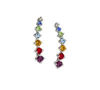 Orecchini a perno in argento sterling 925 rodiato con cristalli colorati donna
