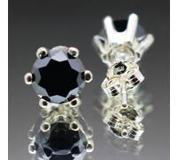 Orecchini A Perno In Argento Sterling Con Diamante Black Diamond 6.00 Ct