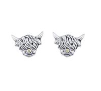 Orecchini A Perno In Argento Sterling Morag Con Mucca Highland Scozzese
