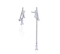 Orecchini a perno in argento Sterling, orecchini da donna in argento con geometria post-frizione-retro orecchini per adolescenti 44,3 x 5,7 mm