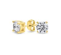 Orecchini A Perno In Argento Sterling Placcato In Oro Giallo Con Zirconi Cubici Da 0,75 Ct, Taglio Brillante Rotondo, Design Semplice AAA CZ Per Donne E Uomini