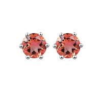 Orecchini a perno in argento Sterling S925 ipoallergenici coltivati in laboratorio con pietre preziose che cambiano colore, con solitario rotondo a sei griffe che cambiano colore sotto diverse luci