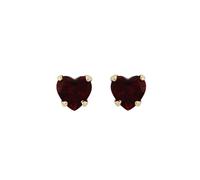 Orecchini A Perno In Granato A Cuore Classico In Oro Giallo 9ct 4mm