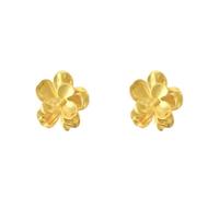 Orecchini a perno in lega d'oro con cinque petali di fiore in 3D