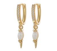 Orecchini a perno in opale placcato oro 14 kt: stile europeo e americano di lusso leggero, design di nicchia, orecchini INS da donna come regalo.