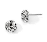 Orecchini A Perno In Oro Bianco 14K Con Design A Nodo D'Amore