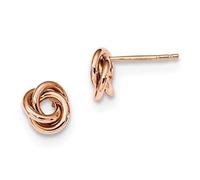 Orecchini A Perno In Oro Rosa 14K Design A Nodo D'Amore Fatto A Mano