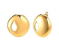 Orecchini a perno in oro, trago, in acciaio inox, geometria esagerata, 28,7 x 30 mm, per donna, festa della mamma, gioielli, Übertriebene GeometrieKein Edelstein, Acciaio inossidabile, Nessuna pietra
