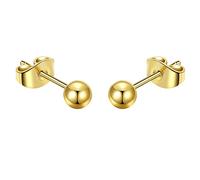 Orecchini a perno in titanio ipoallergenici per donne e uomini, orecchie sensibili, oro oro rosa nero lucido per orecchie sensibili, 3 mm, 4 mm, 5 mm, retro in titanio senza nichel