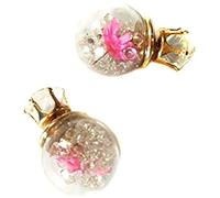 Orecchini a perno in vetro di cristallo rotto, a forma di fiore di giada, per donne, double-face, romantici, gioielli bianchi, belli e abili