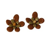Orecchini a perno leggeri in acrilico floreale, eleganti e confortevoli, accessori per le orecchie per pelli sensibili per occasioni quotidiane, Acrilico