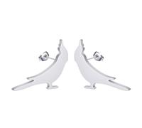Orecchini a perno minimalisti a forma di pappagallo, in acciaio inox, per donne e uomini, delicati animali che osservano gli uccelli, idea regalo, Acciaio inossidabile