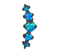 Orecchini a perno per cartilagine del trago dell'orecchio dell'acciaio inossidabile cinque opali cinque lobi dell'orecchio di cristallo piercing barbell gioielli per le donne attraente orecchino