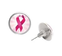 Orecchini a perno per la sensibilizzazione sul cancro al seno, da donna, accessori per le vacanze, gioielli per lavoro o riunioni speciali, orecchini eleganti da donna, Misura unica, come descritto