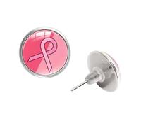 Orecchini a perno per la sensibilizzazione sul cancro al seno, da donna, accessori per le vacanze, gioielli per lavoro o riunioni speciali, orecchini eleganti da donna, Misura unica, come descritto