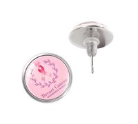 Orecchini a perno per la sensibilizzazione sul cancro al seno, da donna, accessori per le vacanze, gioielli per lavoro o riunioni speciali, orecchini eleganti da donna, One Size, come descritto