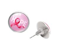 Orecchini a perno per la sensibilizzazione sul cancro al seno, da donna, accessori per le vacanze, gioielli per lavoro o riunioni speciali, orecchini eleganti da donna, Misura unica, come descritto