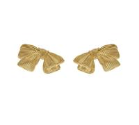 Orecchini a perno placcati in oro, orecchini a fiocco a righe semplici e alla moda per gioielli da donna, no, Metallo, Non pietra preziosa