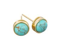 Orecchini a perno rotondi in argento con pietra di quarzo rosa occhio di tigre e pietra di luna, da donna, 219. Turchese