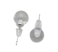 Orecchini a perno semplici color argento da 8 mm con pietra naturale corniola quarzo rosa rotondo onice nero perline donne ragazze, cristallo trasparente