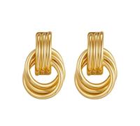 Orecchini a perno - Set di 2 pendenti spessi alla moda - orecchini dorati, per uno stile affermato, festival, vacanze, feste, spiaggia, matrimonio, compleanno, ballo di fine anno, Se référer au