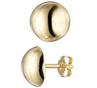 Orecchini A Perno Sfera Mezza Lucida 925 Argento Oro Giallo Placcato