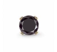 Orecchini A Perno Solitaire BLACK DIAMOND 4 Ct Nero 925 Argento Sterling